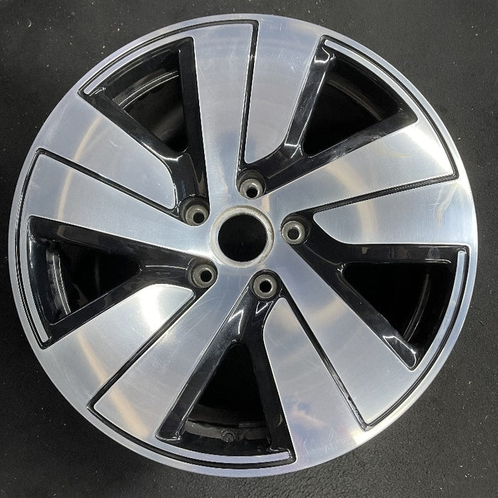 19" PORSCHE TAYCAN 20-24 19x10 5 spoke silver black Original OEM Wheel Rim - Front View