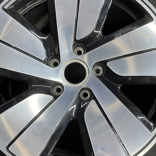 19" PORSCHE TAYCAN 20-24 19x10 5 spoke silver black Original OEM Wheel Rim - Angle View