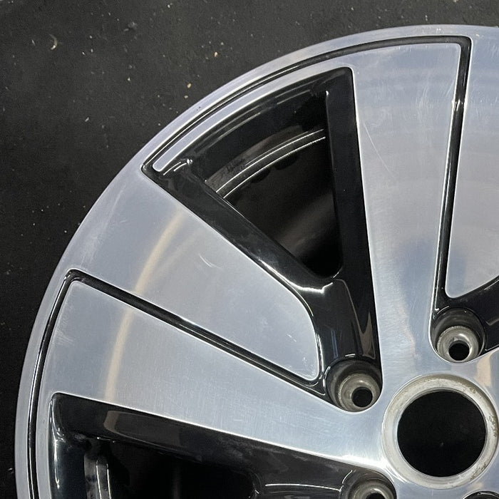 19" PORSCHE TAYCAN 20-24 19x10 5 spoke silver black Original OEM Wheel Rim - Side Profile