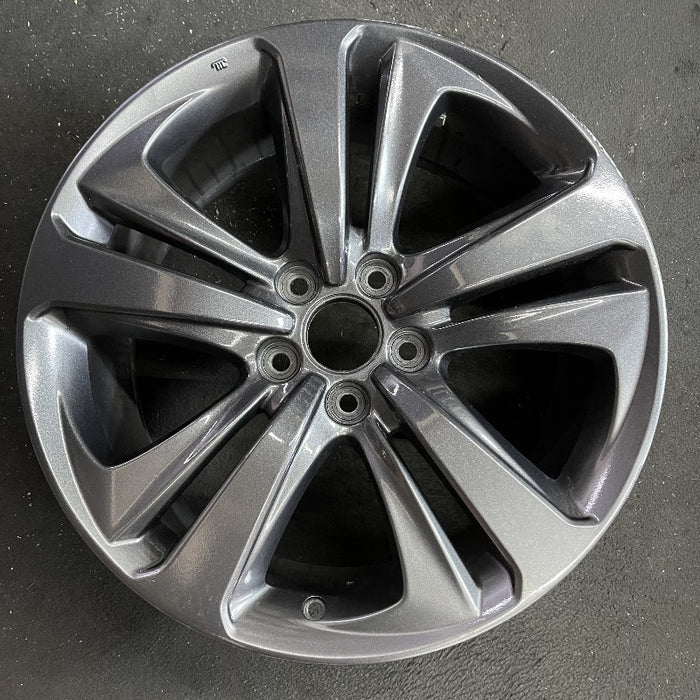 19" TLX 21-23 19x8.5 5 double spoke charcoal gray Original OEM Wheel Rim - Front View