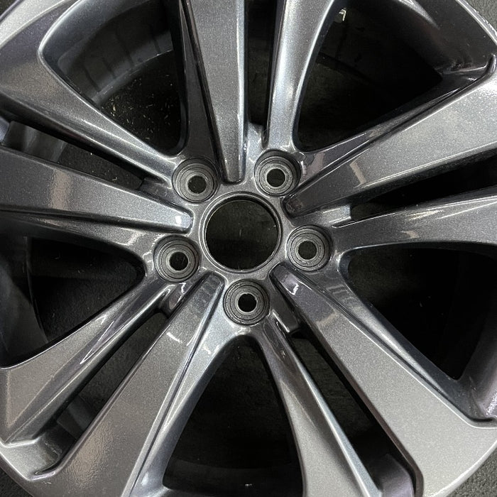 19" TLX 21-23 19x8.5 5 double spoke charcoal gray Original OEM Wheel Rim - Angle View