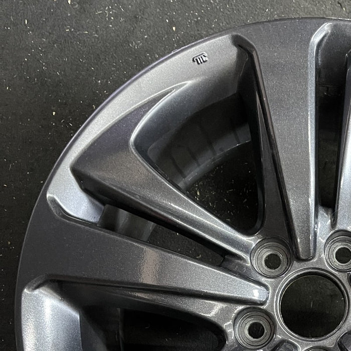 19" TLX 21-23 19x8.5 5 double spoke charcoal gray Original OEM Wheel Rim - Side Profile