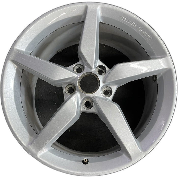 19" CORVETTE 14-15 rear, 19x10, silver Original OEM Wheel Rim - Front View