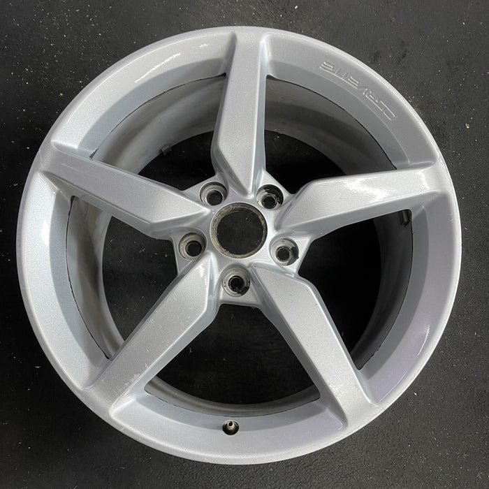 19" CORVETTE 14-15 rear, 19x10, silver Original OEM Wheel Rim - Angle View