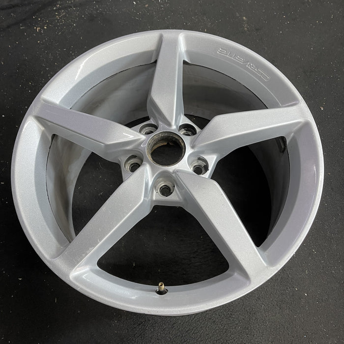19" CORVETTE 14-15 rear, 19x10, silver Original OEM Wheel Rim - Side Profile