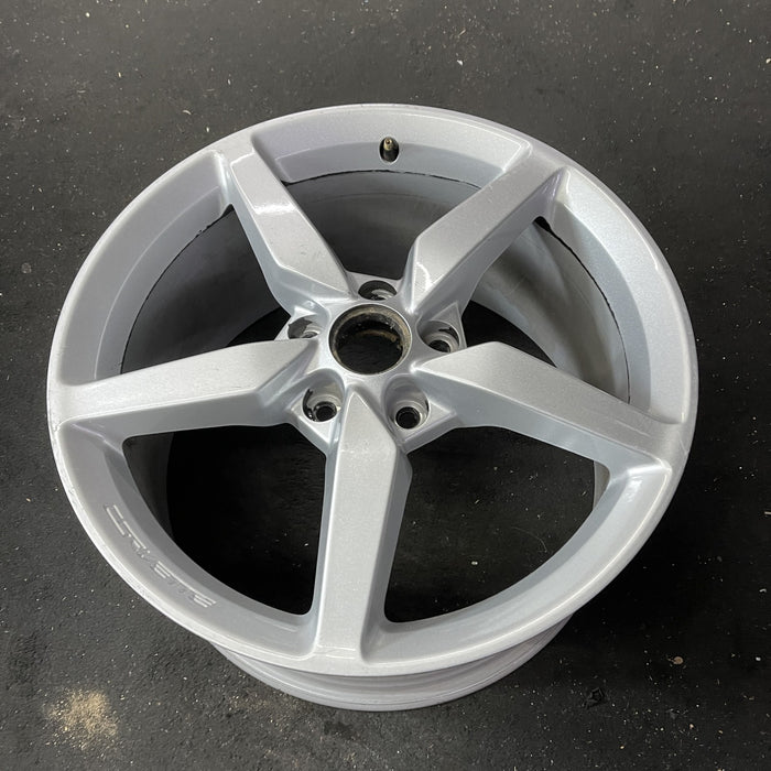19" CORVETTE 14-15 rear, 19x10, silver Original OEM Wheel Rim - Close-Up Detail