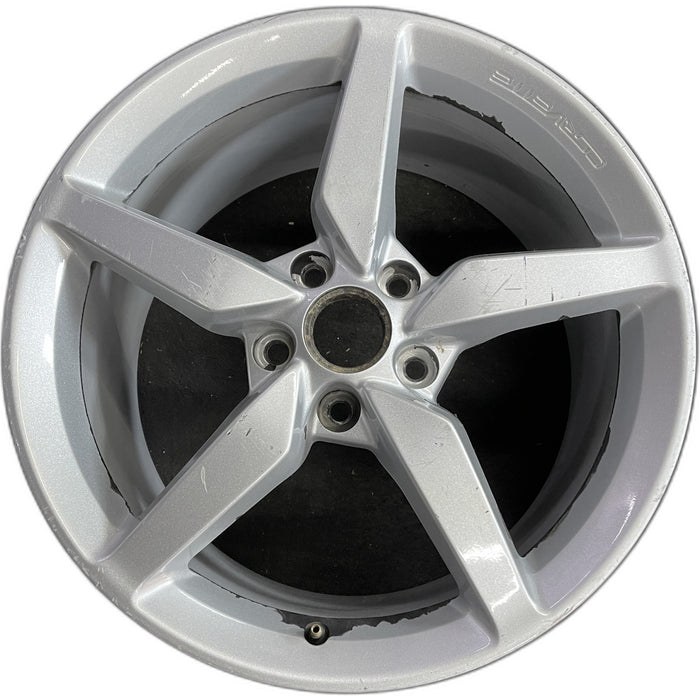 19" CORVETTE 14-15 rear, 19x10, silver Original OEM Wheel Rim - Front View