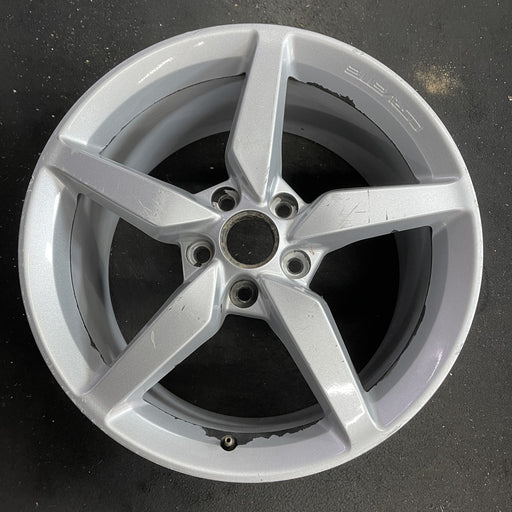 19" CORVETTE 14-15 rear, 19x10, silver Original OEM Wheel Rim - Angle View