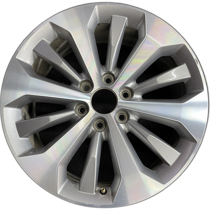 20" FORD F150 PICKUP 17 20x8.5 12 spoke machined face flash gray pockets - Front View