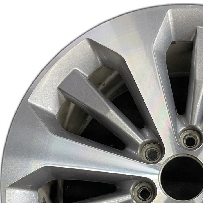 20" FORD F150 PICKUP 17 20x8.5 12 spoke machined face flash gray pockets - Angle View