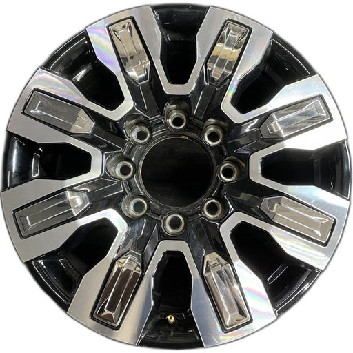 20" SIERRA 2500 PICKUP 24 20x8.5 8 spoke raised spoke machined with black - Front View