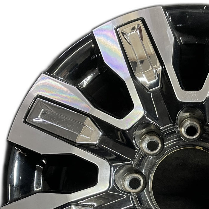 20" SIERRA 2500 PICKUP 24 20x8.5 8 spoke raised spoke machined with black - Angle View