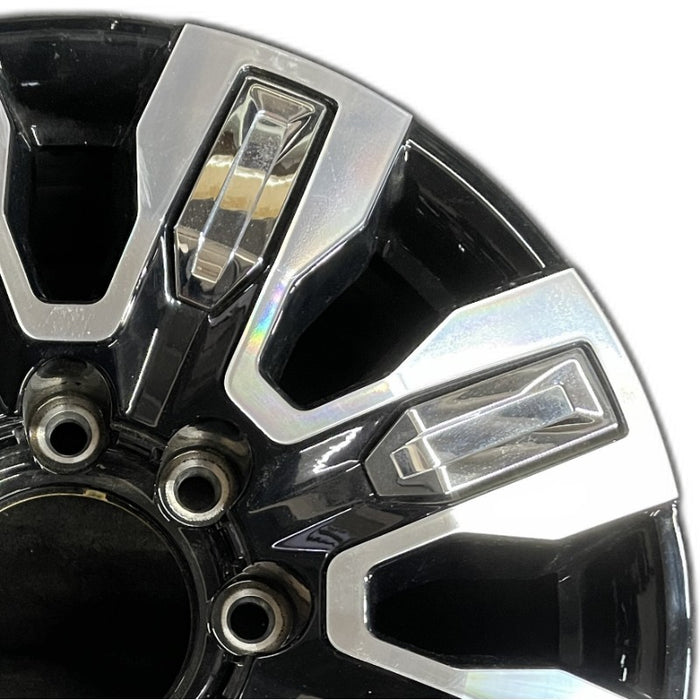 20" SIERRA 2500 PICKUP 24 20x8.5 8 spoke raised spoke machined with black - Side Profile
