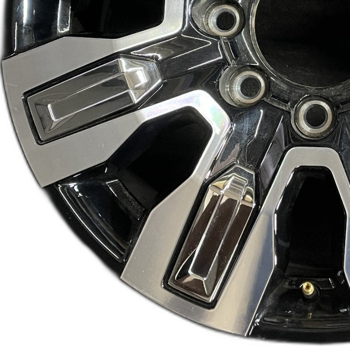 20" SIERRA 2500 PICKUP 24 20x8.5 8 spoke raised spoke machined with black - Back View
