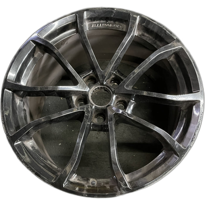 19" CORVETTE 12 19x10, front, 10 spoke, black, no red stripe Original OEM Wheel - Front View
