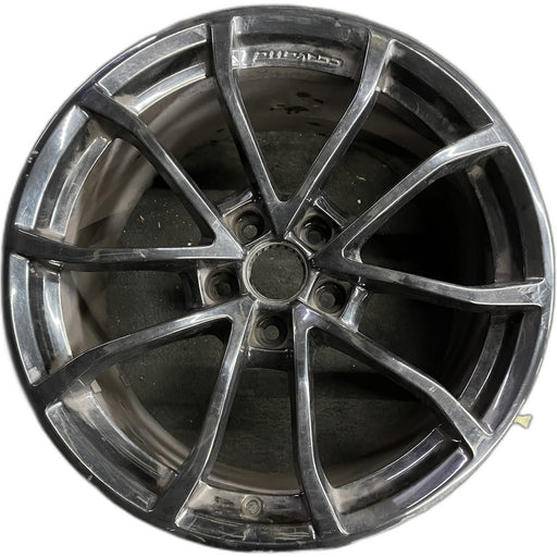 19" CORVETTE 12 19x10, front, 10 spoke, black, no red stripe Original OEM Wheel - Front View