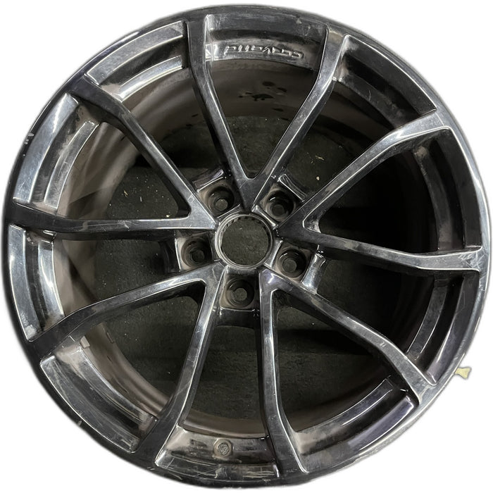 19" CORVETTE 12 19x10, front, 10 spoke, black, no red stripe Original OEM Wheel - Front View