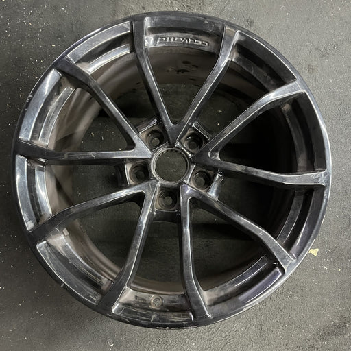19" CORVETTE 12 19x10, front, 10 spoke, black, no red stripe Original OEM Wheel - Angle View