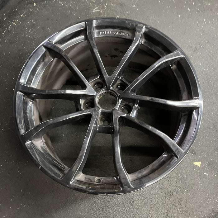19" CORVETTE 12 19x10, front, 10 spoke, black, no red stripe Original OEM Wheel - Side Profile