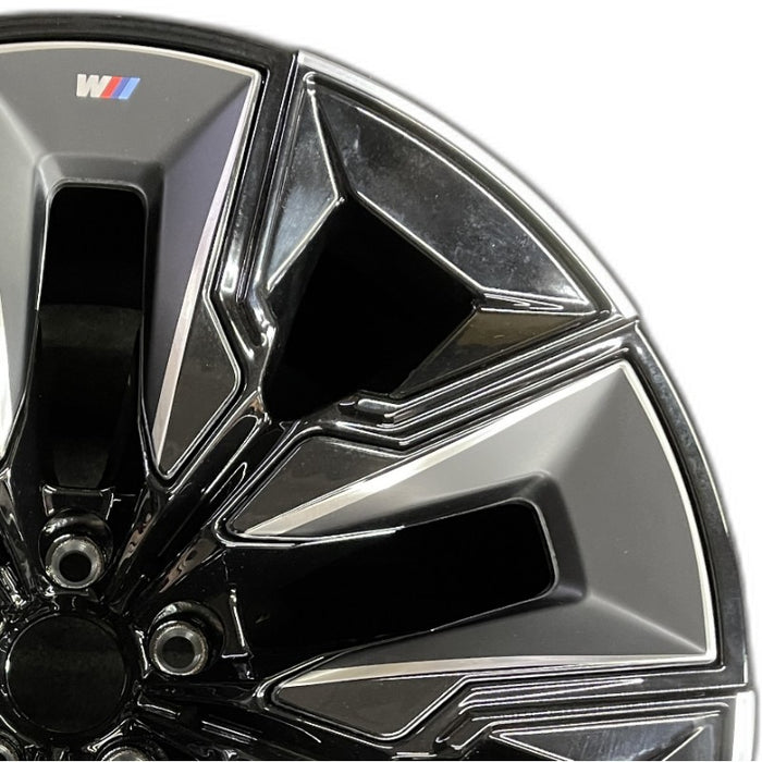 21" 750e 24-25 21x10.5 5 spoke V spoke silver with black inserts Original OEM - Side Profile
