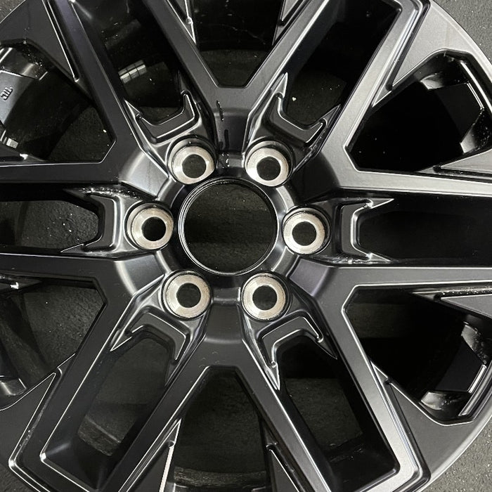 20" SEQUOIA 23-24 20x8 open spoke 6 spoke matte black Original OEM Wheel Rim - Angle View