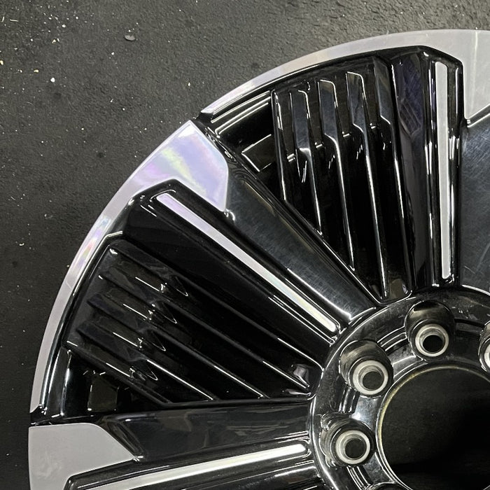 24" ESCALADE IQ 25 24x9 single spoke gloss black opt RDV Original OEM Wheel Rim - Side Profile