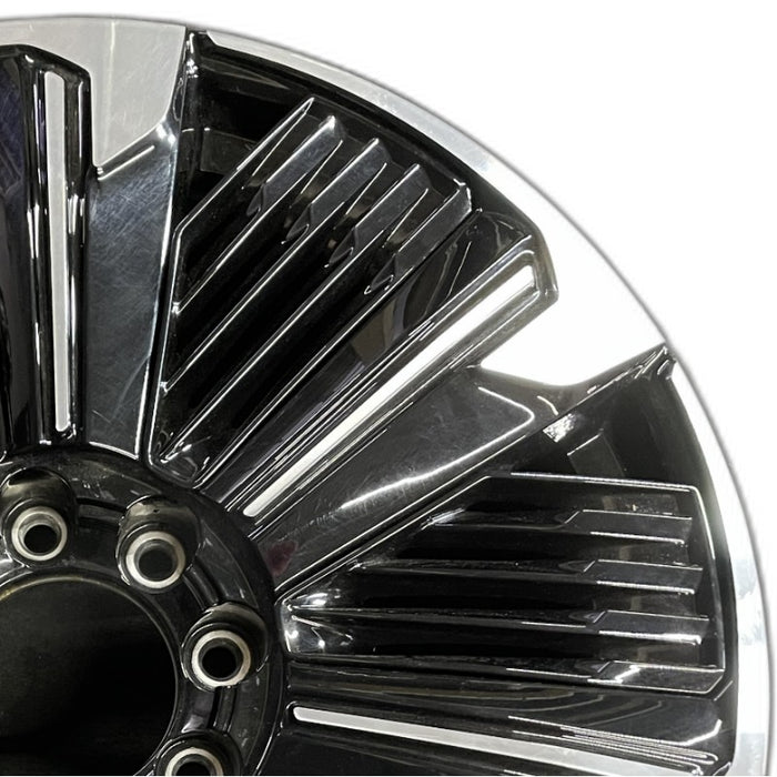 24" ESCALADE IQ 25 24x9 single spoke gloss black opt RDV Original OEM Wheel Rim - Side Profile