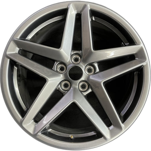19" MUSTANG 24 19x8.5 5 spoke split spoke silver Original OEM Wheel Rim - Front View