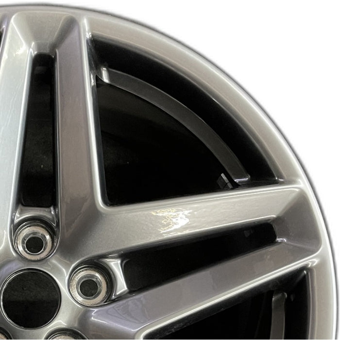 19" MUSTANG 24 19x8.5 5 spoke split spoke silver Original OEM Wheel Rim - Side Profile