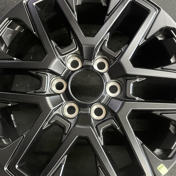 20" SEQUOIA 23-24 20x8 open spoke 6 spoke matte black Original OEM Wheel Rim - Angle View