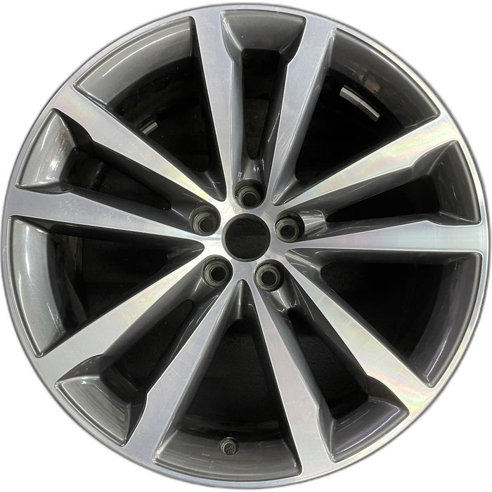20" F-PACE 17-19 20x8.5 , 5 double spoke, w/notched spoke, machined face - Front View