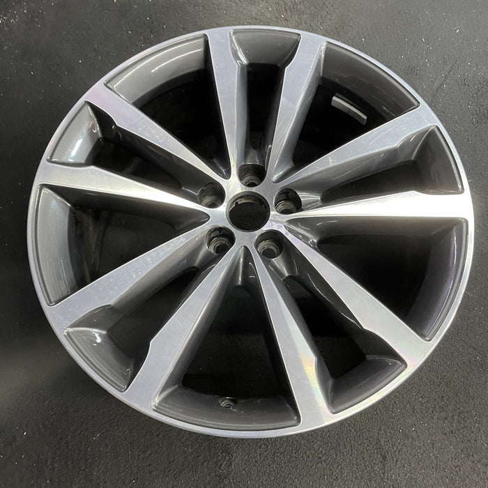 20" F-PACE 17-19 20x8.5 , 5 double spoke, w/notched spoke, machined face - Side Profile