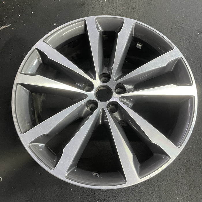 20" F-PACE 17-19 20x8.5 , 5 double spoke, w/notched spoke, machined face - Side Profile