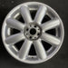 17" CLUBMAN 08-09 17x7 alloy 8 spoke silver covered lug nuts Original OEM Wheel - Front View