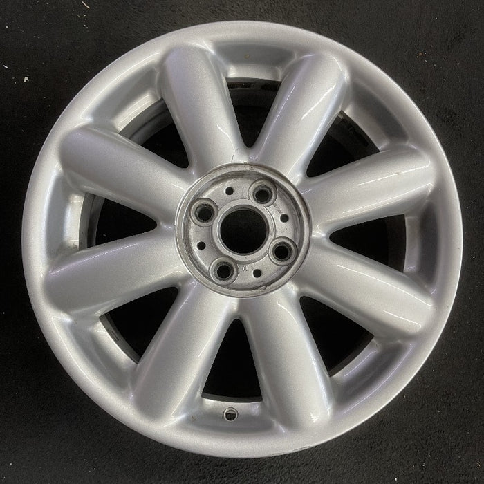 17" CLUBMAN 08-09 17x7 alloy 8 spoke silver covered lug nuts Original OEM Wheel Rim