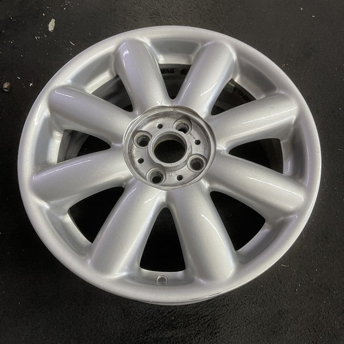 17" CLUBMAN 08-09 17x7 alloy 8 spoke silver covered lug nuts Original OEM Wheel Rim