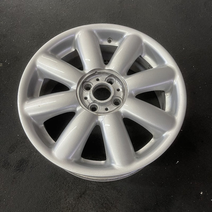 17" CLUBMAN 08-09 17x7 alloy 8 spoke silver covered lug nuts Original OEM Wheel Rim