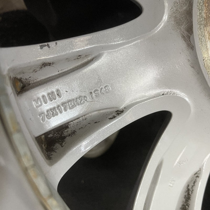 17" CLUBMAN 08-09 17x7 alloy 8 spoke silver covered lug nuts Original OEM Wheel Rim