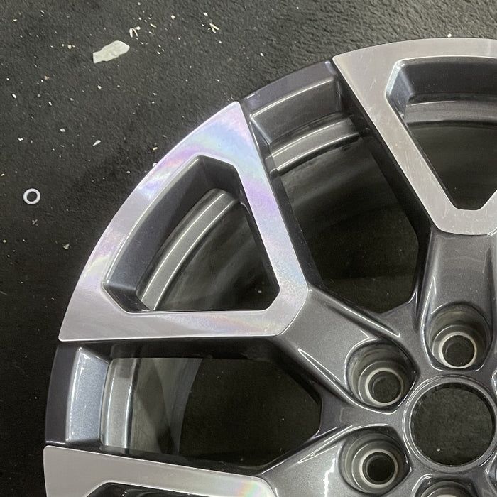 20" BLAZER 23-24 20x8 6 spoke Y spoke dark gray opt Q75 Original OEM Wheel Rim - Side Profile