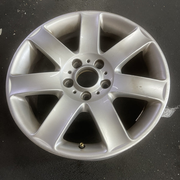 17" BMW 320i 01-05 , 17x8 , 7 spoke, exposed lug nuts, flat spoke Original OEM - Side Profile