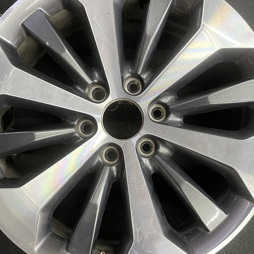20" FORD F150 PICKUP 17 20x8.5 12 spoke machined face flash gray pockets - Angle View