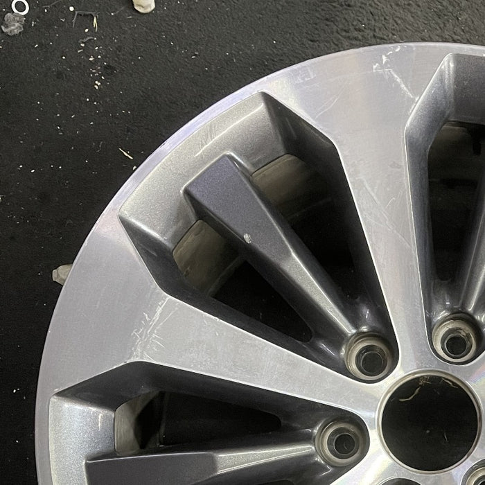 20" FORD F150 PICKUP 17 20x8.5 12 spoke machined face flash gray pockets - Side Profile