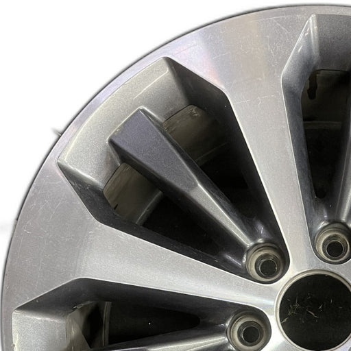 20" FORD F150 PICKUP 17 20x8.5 12 spoke machined face flash gray pockets - Angle View