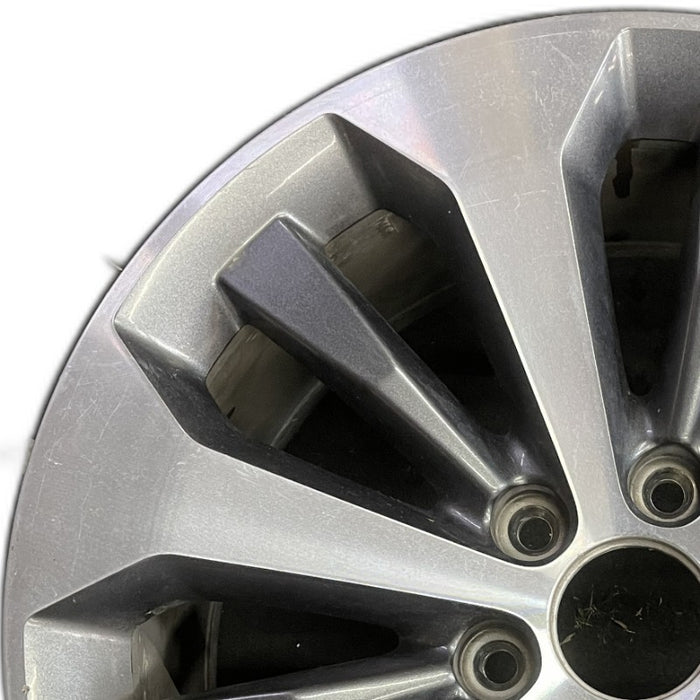 20" FORD F150 PICKUP 17 20x8.5 12 spoke machined face flash gray pockets - Angle View