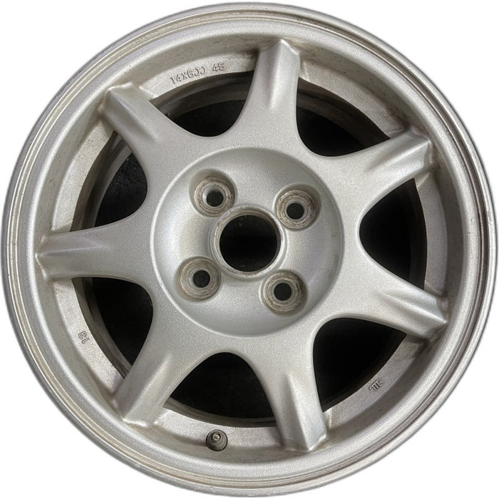 14" MAZDA MX-5 MIATA 94 14x6 alloy 7 spoke pewter Original OEM Wheel Rim - Front View