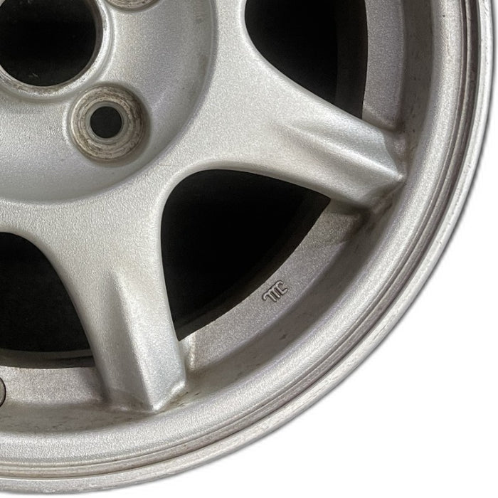 14" MAZDA MX-5 MIATA 94 14x6 alloy 7 spoke pewter Original OEM Wheel Rim - Close-Up Detail