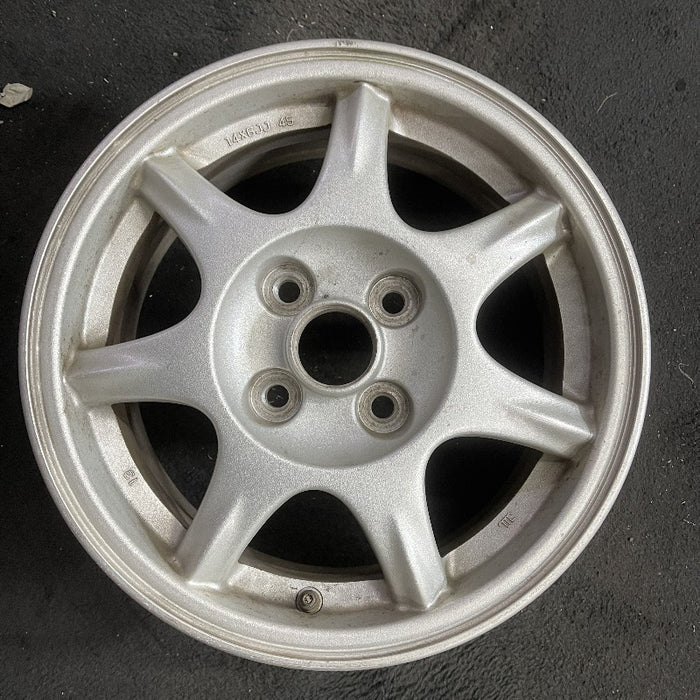 14" MAZDA MX-5 MIATA 94 14x6 alloy 7 spoke pewter Original OEM Wheel Rim - Front View
