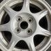 14" MAZDA MX-5 MIATA 94 14x6 alloy 7 spoke pewter Original OEM Wheel Rim - Angle View