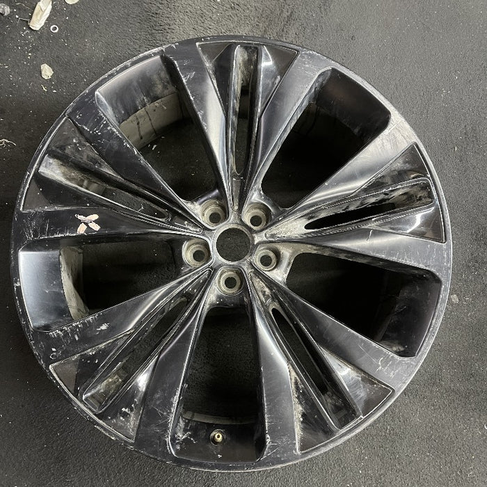 22" F-PACE 17-19 22x9 alloy 5 slotted spoke black Original OEM Wheel Rim - Front View