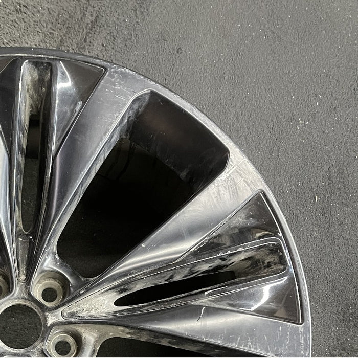 22" F-PACE 17-19 22x9 alloy 5 slotted spoke black Original OEM Wheel Rim - Close-Up Detail